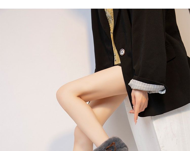 Fluffy Platform Ankle Trim Chunky Heel Boots
