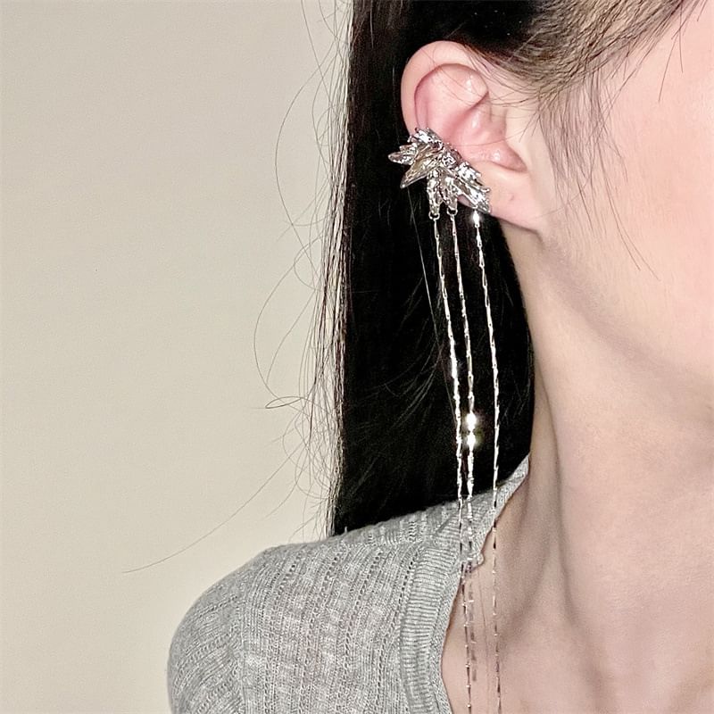 Threader Earring Cuff Butterfly Alloy