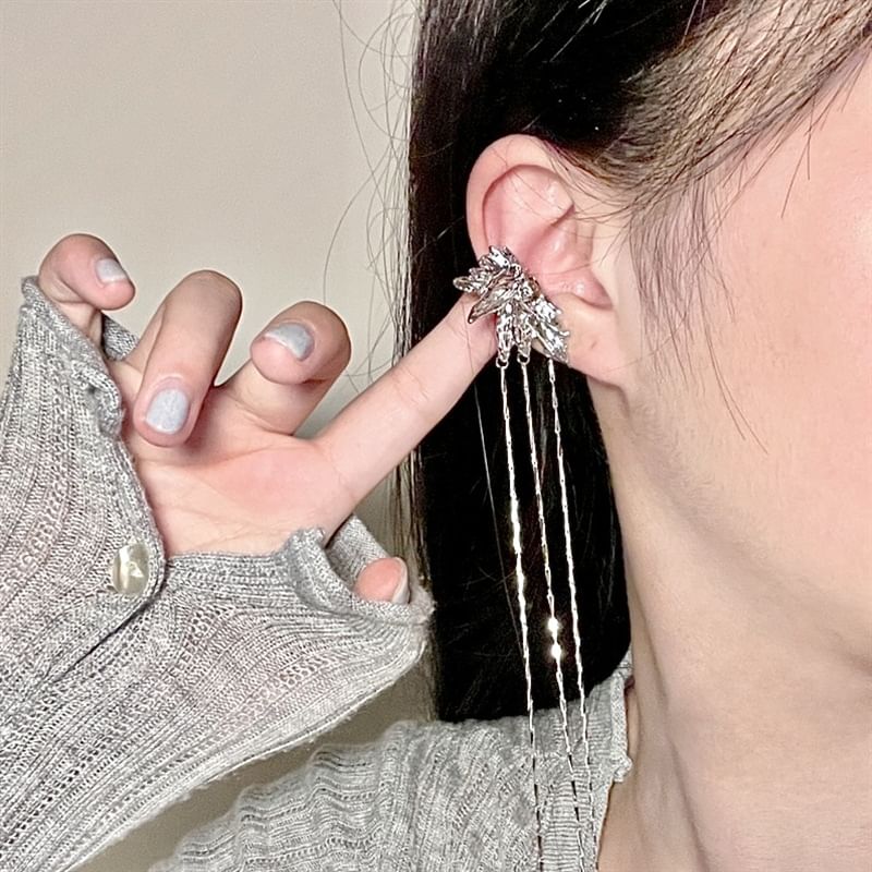 Threader Earring Cuff Butterfly Alloy