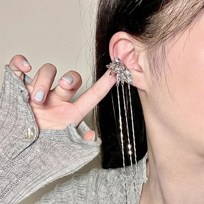 Threader Earring Cuff Butterfly Alloy