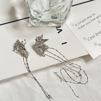 Threader Earring Cuff Butterfly Alloy