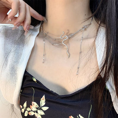 Alloy Layered Snake Choker