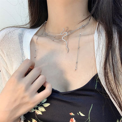 Alloy Layered Snake Choker