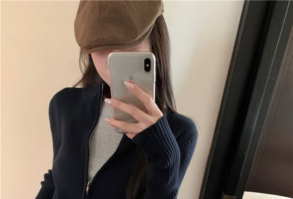 Plain Slim-Fit Sweater Zip