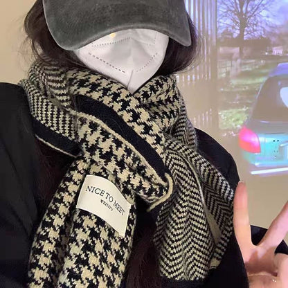 Houndstooth Scarf Knit