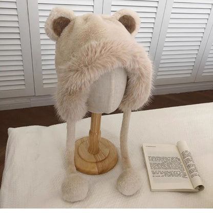 Fluffy Bonnet Bear Hat Ear