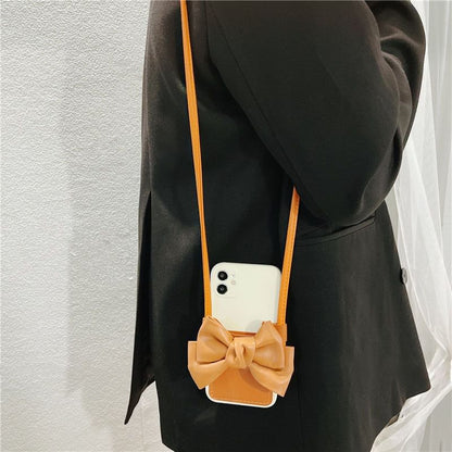 Faux Bow Phone Case Leather