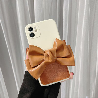 Faux Bow Phone Case Leather