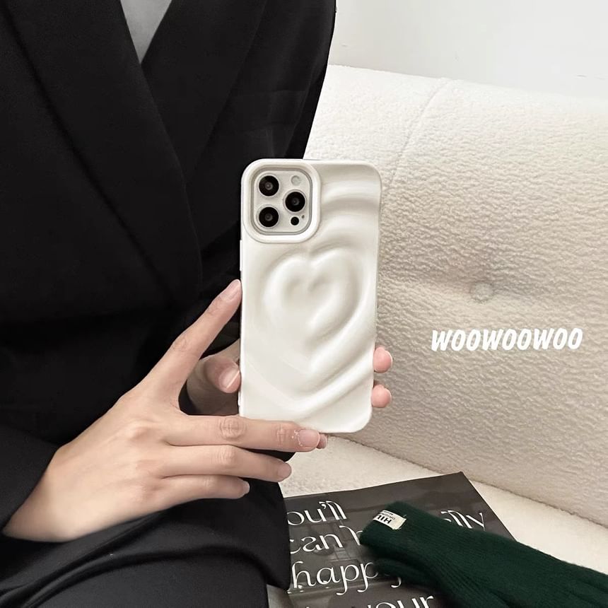 Textured Case Heart Phone