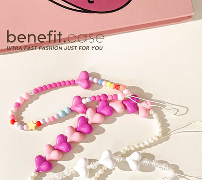 Strap Phone Heart Bead