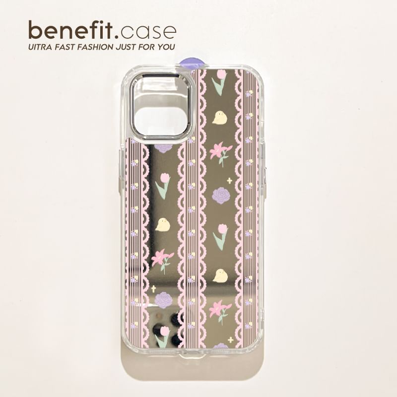 Phone Print Mirrored Case Floral Lace