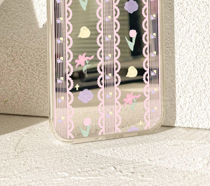 Phone Print Mirrored Case Floral Lace
