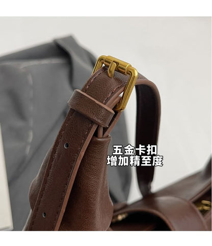 Plain Leather Faux Tote Bag