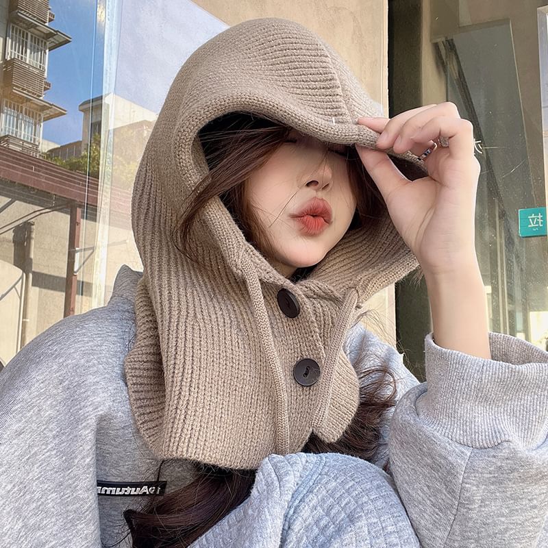 SampleButtoned Knit Balaclava