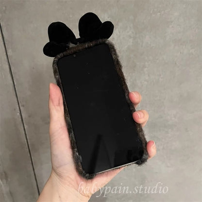 Phone Floral Bow Chenille Case