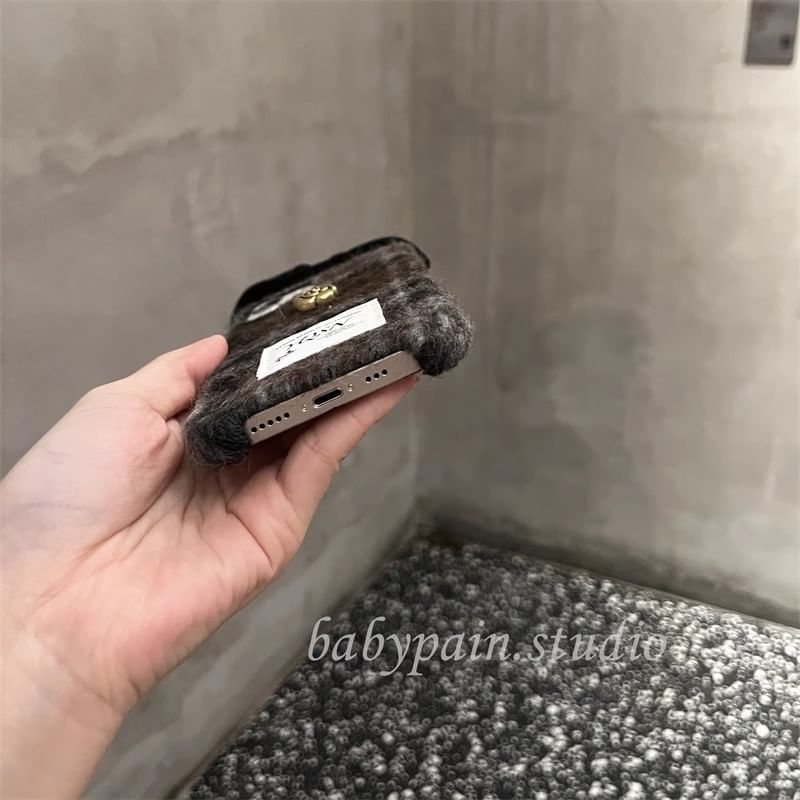 Phone Floral Bow Chenille Case