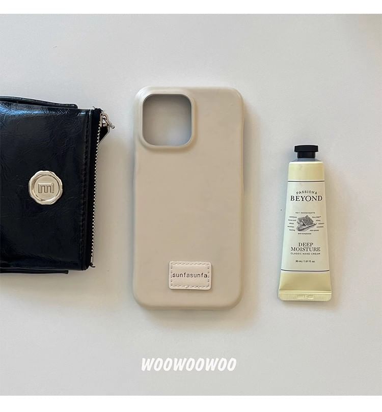 Applique Lettering Case Faux Phone Leather