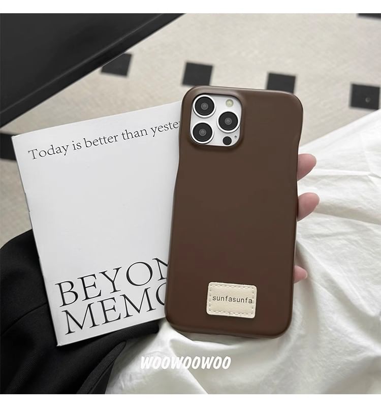 Applique Lettering Case Faux Phone Leather