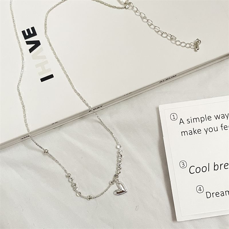 Heart Pendant Beaded Necklace