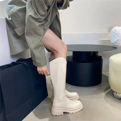 Plain Platform Tall Boots