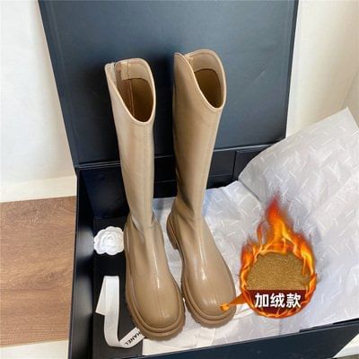 Plain Platform Tall Boots