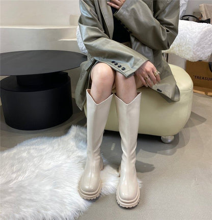 Plain Platform Tall Boots