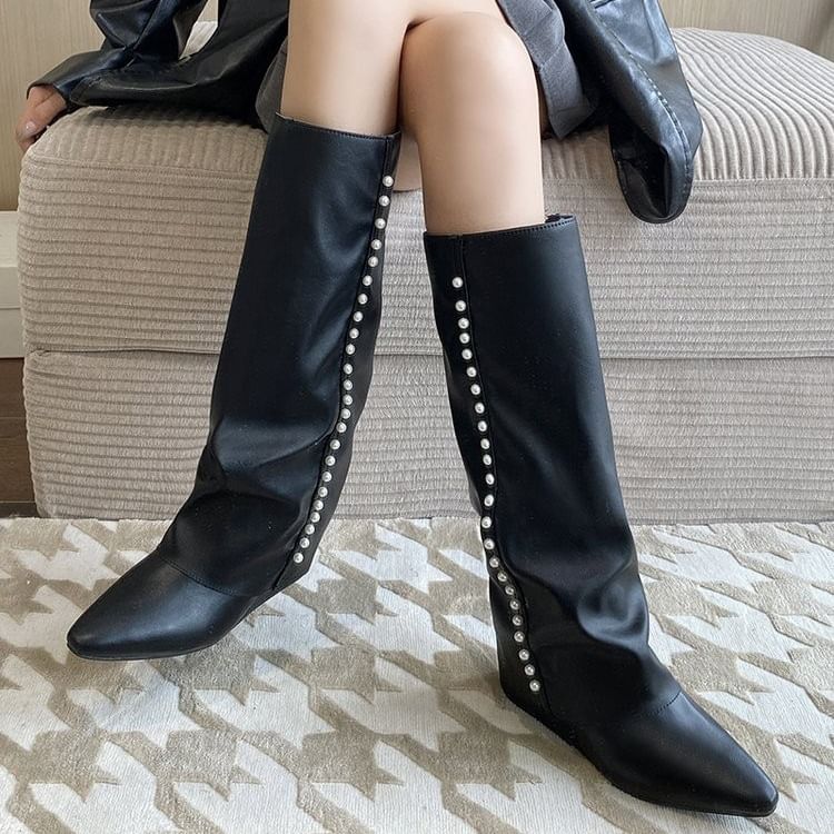 Tall Boots Wedge Pointy