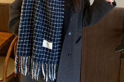 Fringe Plaid Scarf