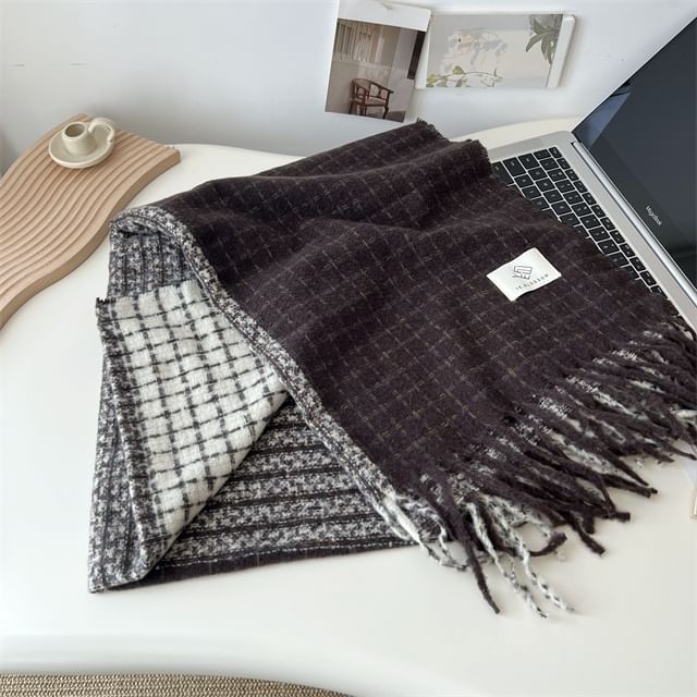 Fringe Plaid Scarf