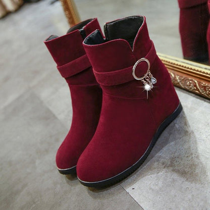 Hidden-Wedge Short Boots Snow