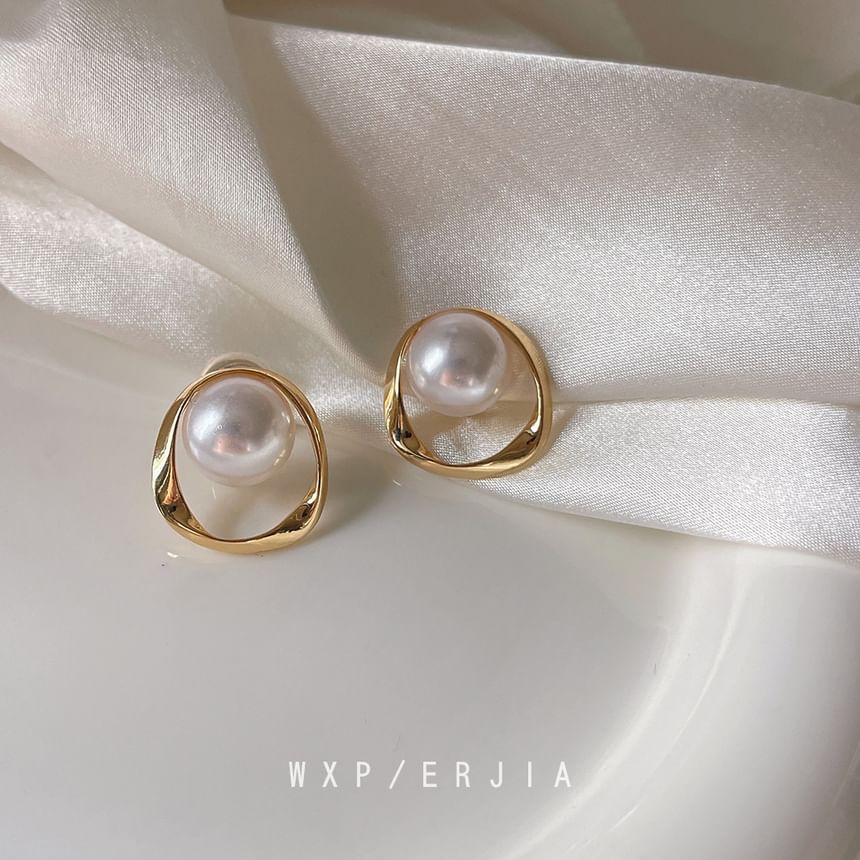 Ear Alloy Pearl Faux Hoop Cuff