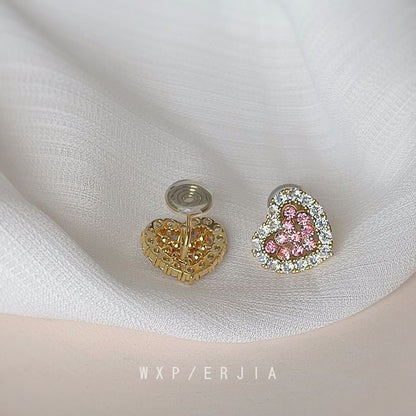 Alloy Cuff Rhinestone Heart Ear