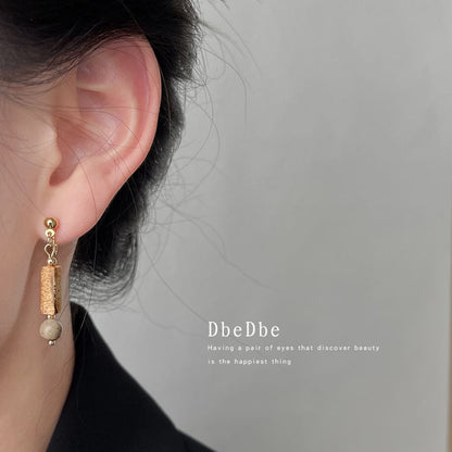 Faux Alloy Asymmetrical Gemstone Cuff Ear Dangle