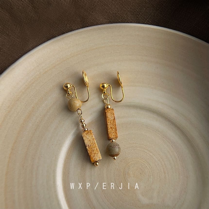 Faux Alloy Asymmetrical Gemstone Cuff Ear Dangle