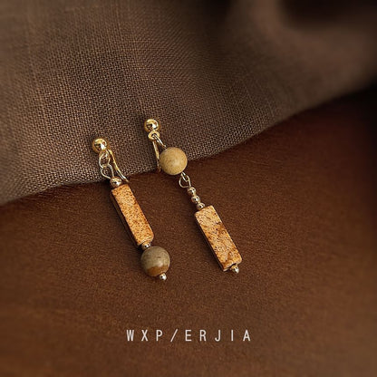 Faux Alloy Asymmetrical Gemstone Cuff Ear Dangle