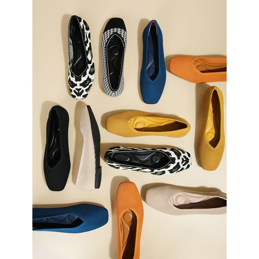 Woven Toe Flats Square
