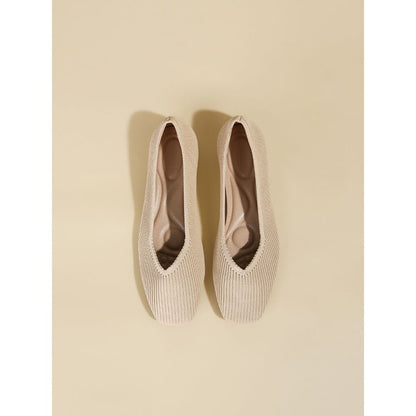 Woven Toe Flats Square