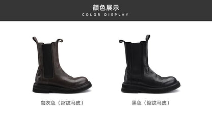 Boots Faux Short Chelsea Leather