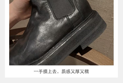 Boots Faux Short Chelsea Leather