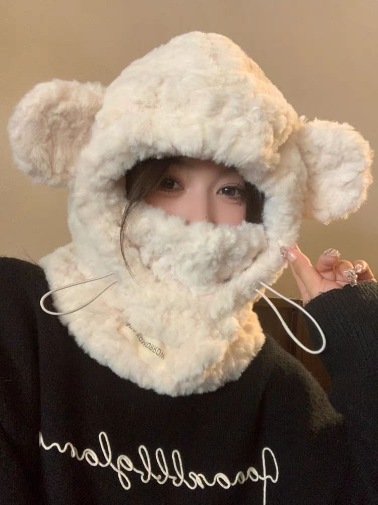 Fleece Bear Hat Trapper Ear
