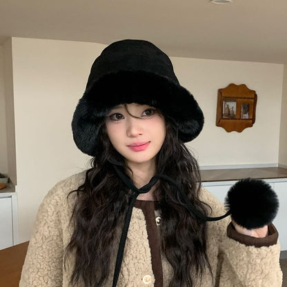 Bucket Fluffy Trim Hat