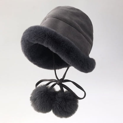 Bucket Fluffy Trim Hat