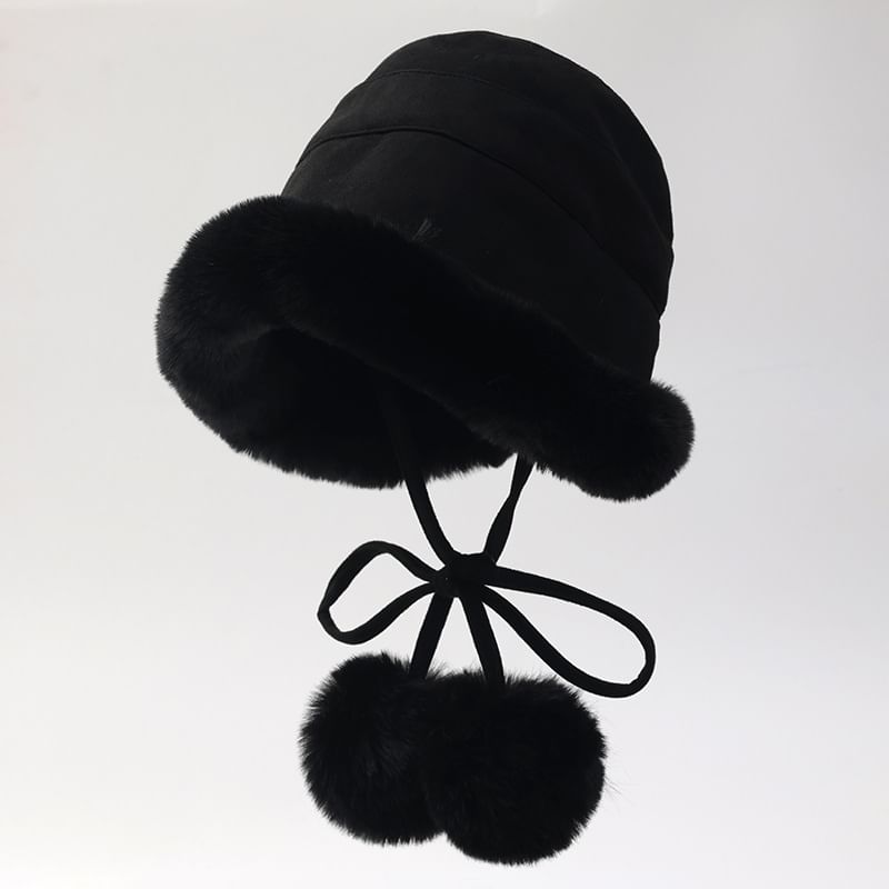 Bucket Fluffy Trim Hat