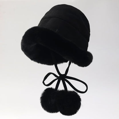 Bucket Fluffy Trim Hat