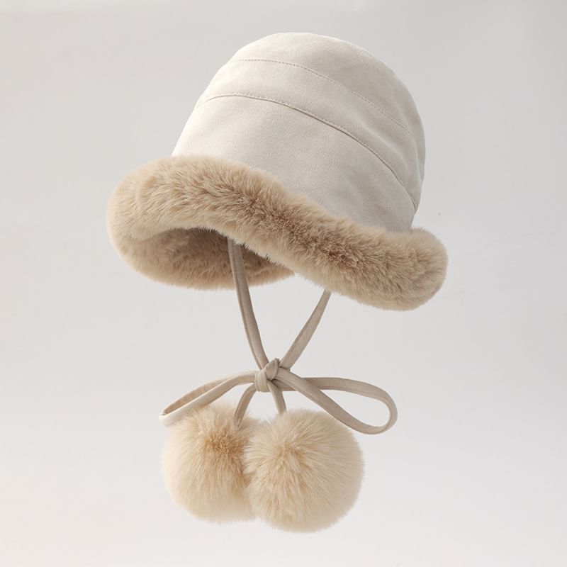Bucket Fluffy Trim Hat