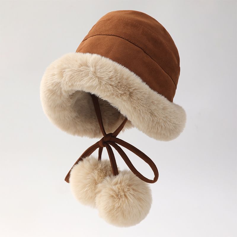 Bucket Fluffy Trim Hat