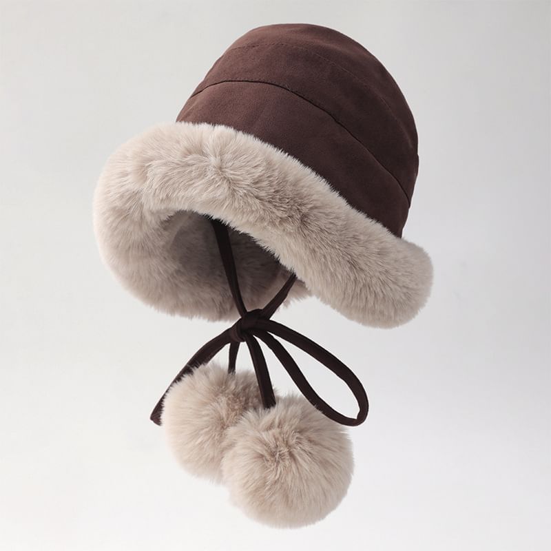 Bucket Fluffy Trim Hat