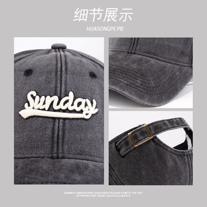 Embroidered Washed Letter Cap