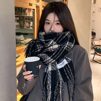 Scarf Tasseled Plaid