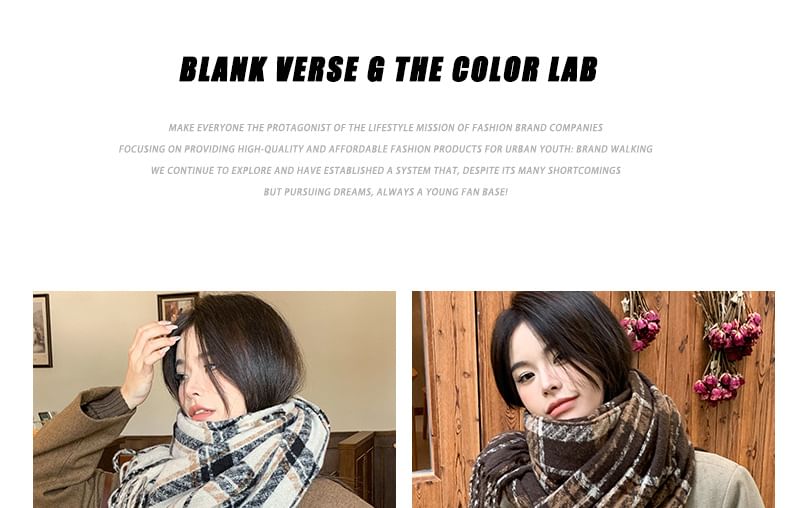 Scarf Tasseled Plaid